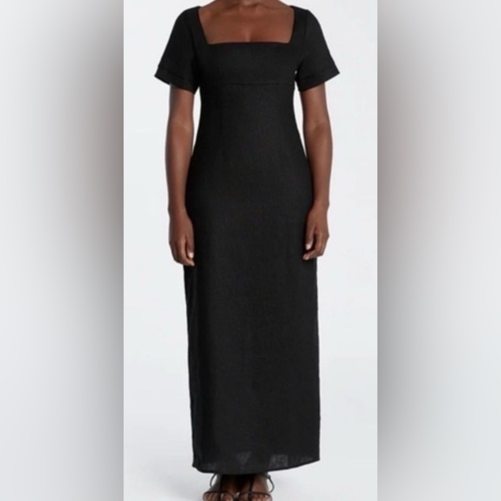 NWT Dissh JAMIE BLACK LINEN MIDI DRESS Size 8